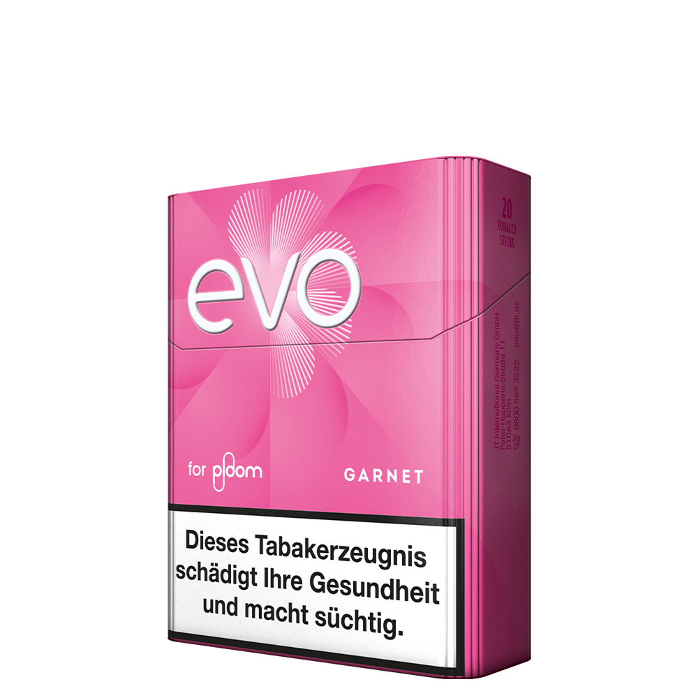 Packung mit EVO Garnet Tabaksticks für Ploom